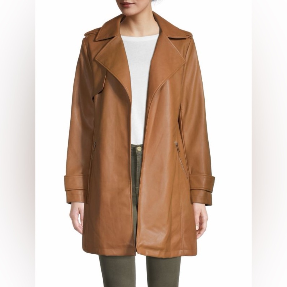 Bagatelle Collection Tan Faux Leather Coat